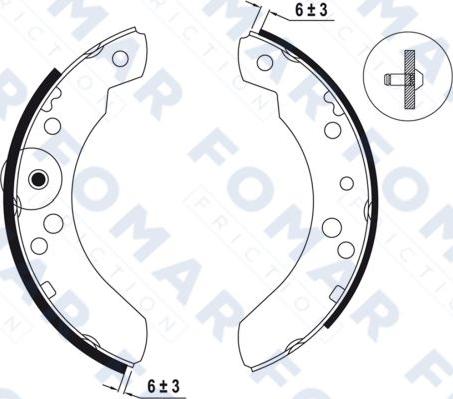 FOMAR Friction FO 0461 - Комплект тормозных колодок, барабанные autospares.lv