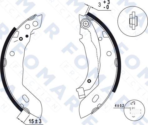 FOMAR Friction FO 0415 - Комплект тормозных колодок, барабанные autospares.lv