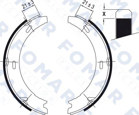 FOMAR Friction FO 0416 - Комплект тормозных колодок, барабанные autospares.lv