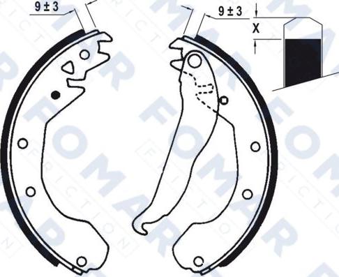 FOMAR Friction FO 0418 - Комплект тормозных колодок, барабанные autospares.lv