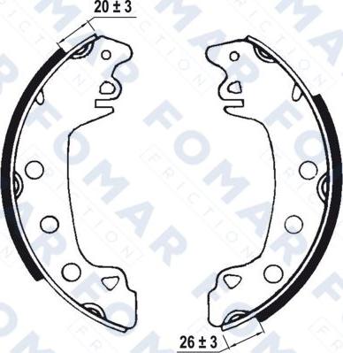 FOMAR Friction FO 0426 - Комплект тормозных колодок, барабанные autospares.lv