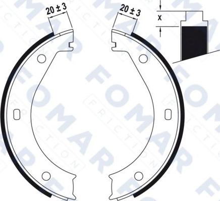 FOMAR Friction FO 0423 - Комплект тормозных колодок, барабанные autospares.lv