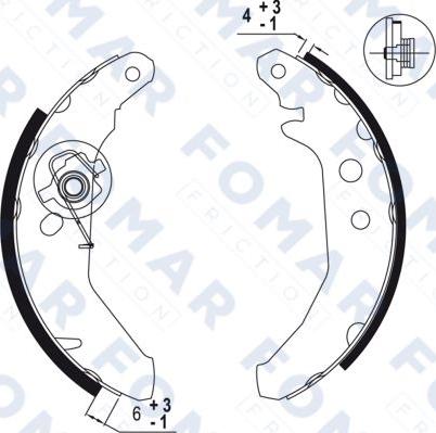 FOMAR Friction FO 0501 - Комплект тормозных колодок, барабанные autospares.lv