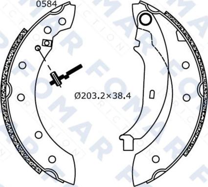 FOMAR Friction FO 0584 - Комплект тормозных колодок, барабанные autospares.lv