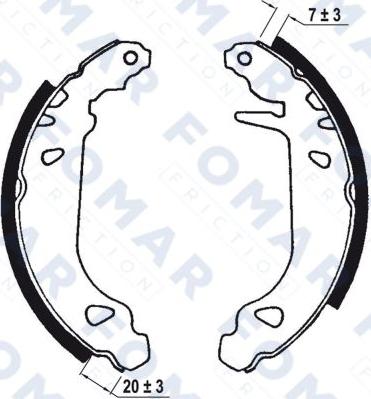 FOMAR Friction FO 0537 - Комплект тормозных колодок, барабанные autospares.lv