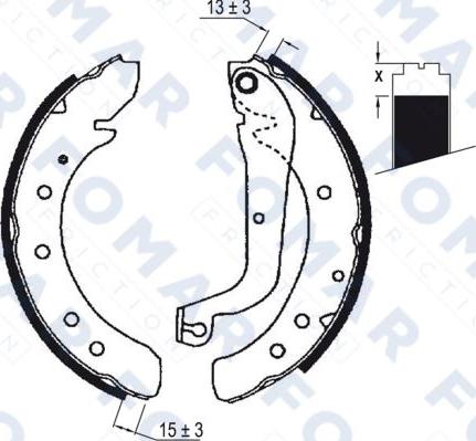 FOMAR Friction FO 0570 - Комплект тормозных колодок, барабанные autospares.lv