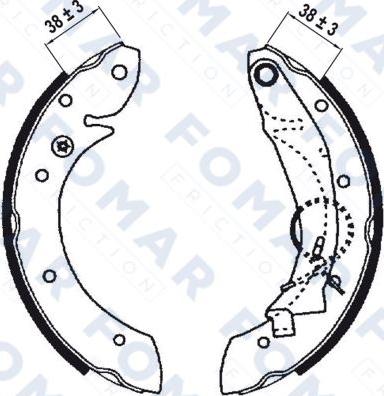 FOMAR Friction FO 0641 - Комплект тормозных колодок, барабанные autospares.lv