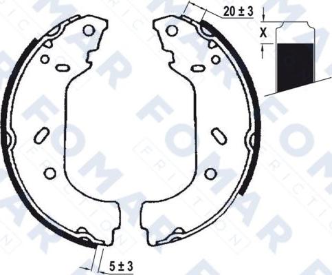 FOMAR Friction FO 0600 - Комплект тормозных колодок, барабанные autospares.lv