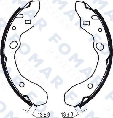 FOMAR Friction FO 0603 - Комплект тормозных колодок, барабанные autospares.lv