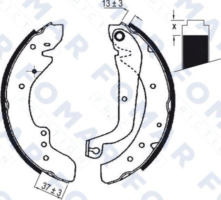 FOMAR Friction FO 0636 - Комплект тормозных колодок, барабанные autospares.lv