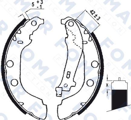 FOMAR Friction FO 0631 - Комплект тормозных колодок, барабанные autospares.lv