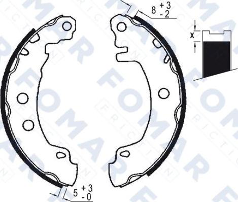 FOMAR Friction FO 0632 - Комплект тормозных колодок, барабанные autospares.lv