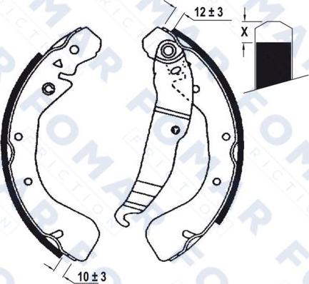 FOMAR Friction FO 0672 - Комплект тормозных колодок, барабанные autospares.lv