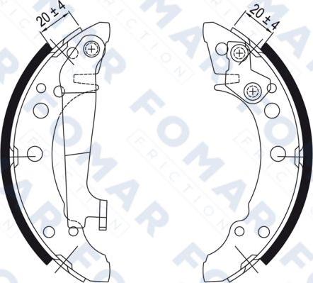 FOMAR Friction FO 0343 - Комплект тормозных колодок, барабанные autospares.lv