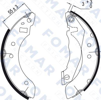 FOMAR Friction FO 0364 - Комплект тормозных колодок, барабанные autospares.lv