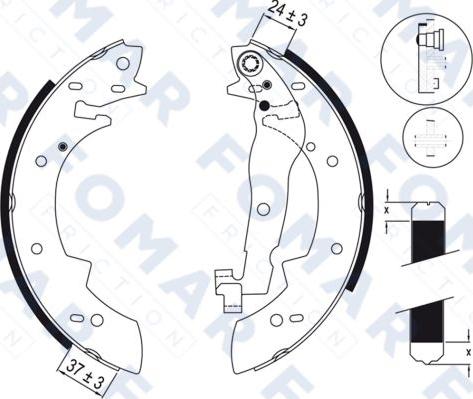 FOMAR Friction FO 0300 - Комплект тормозных колодок, барабанные autospares.lv