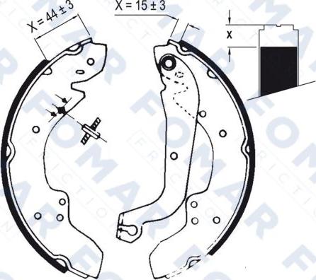 FOMAR Friction FO 0383 - Комплект тормозных колодок, барабанные autospares.lv