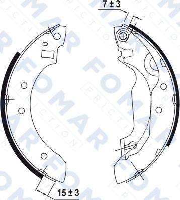 FOMAR Friction FO 0374 - Комплект тормозных колодок, барабанные autospares.lv