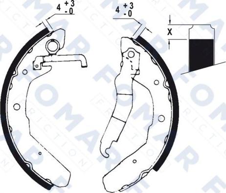 FOMAR Friction FO 0373 - Комплект тормозных колодок, барабанные autospares.lv