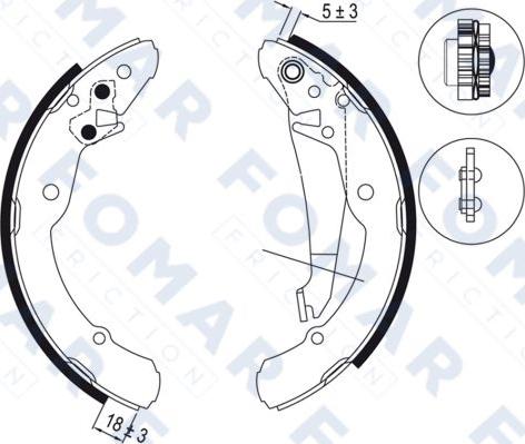 FOMAR Friction FO 0705 - Комплект тормозных колодок, барабанные autospares.lv