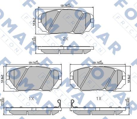 FOMAR Friction FO 899481 - Тормозные колодки, дисковые, комплект autospares.lv