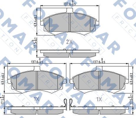 FOMAR Friction FO 899581 - Тормозные колодки, дисковые, комплект autospares.lv