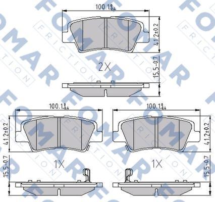 FOMAR Friction FO 899281 - Тормозные колодки, дисковые, комплект autospares.lv