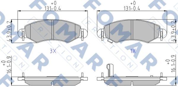 FOMAR Friction FO 894781 - Тормозные колодки, дисковые, комплект autospares.lv