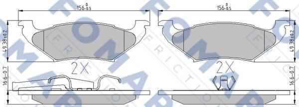 FOMAR Friction FO 895481 - Тормозные колодки, дисковые, комплект autospares.lv