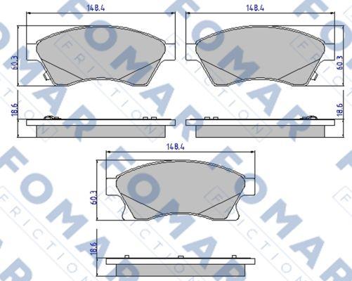 FOMAR Friction FO 895681 - Тормозные колодки, дисковые, комплект autospares.lv