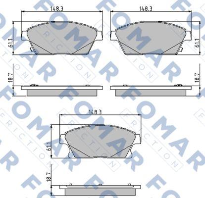 FOMAR Friction FO 895781 - Тормозные колодки, дисковые, комплект autospares.lv