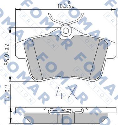 FOMAR Friction FO 896581 - Тормозные колодки, дисковые, комплект autospares.lv