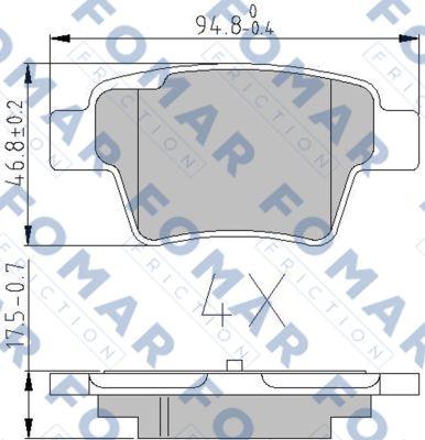 FOMAR Friction FO 896181 - Тормозные колодки, дисковые, комплект autospares.lv