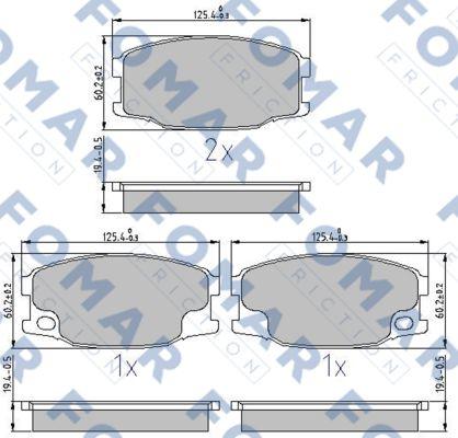 FOMAR Friction FO 898581 - Тормозные колодки, дисковые, комплект autospares.lv