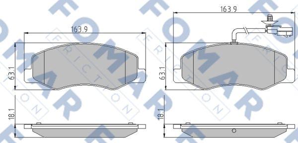 FOMAR Friction FO 898281 - Тормозные колодки, дисковые, комплект autospares.lv