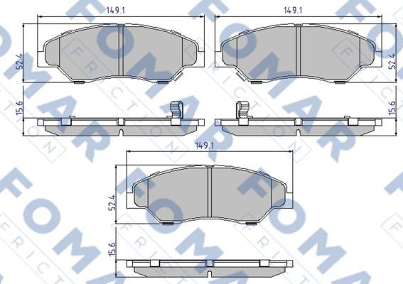 FOMAR Friction FO 893881 - Тормозные колодки, дисковые, комплект autospares.lv