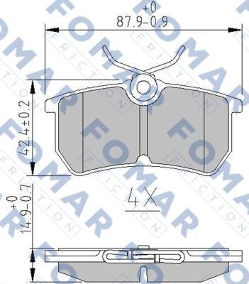 FOMAR Friction FO 892481 - Тормозные колодки, дисковые, комплект autospares.lv