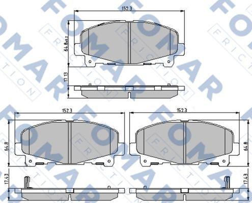 FOMAR Friction FO 897481 - Тормозные колодки, дисковые, комплект autospares.lv