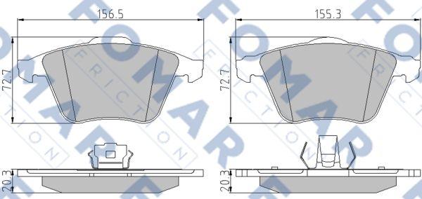 FOMAR Friction FO 849781 - Тормозные колодки, дисковые, комплект autospares.lv