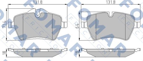 FOMAR Friction FO 844981 - Тормозные колодки, дисковые, комплект autospares.lv