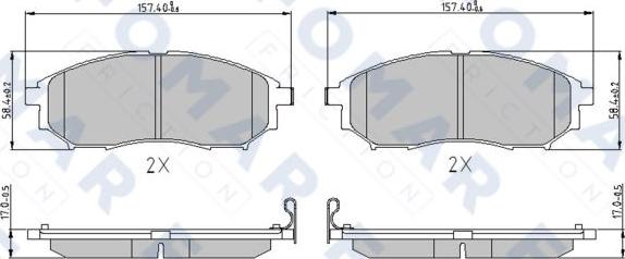 FOMAR Friction FO 846181 - Тормозные колодки, дисковые, комплект autospares.lv