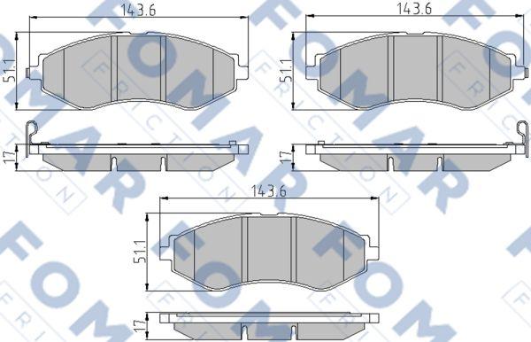 FOMAR Friction FO 846281 - Тормозные колодки, дисковые, комплект autospares.lv