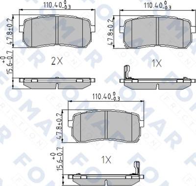 FOMAR Friction FO 859881 - Тормозные колодки, дисковые, комплект autospares.lv