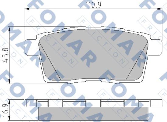 FOMAR Friction FO 857781 - Тормозные колодки, дисковые, комплект autospares.lv