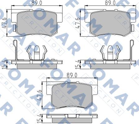 FOMAR Friction FO 860781 - Тормозные колодки, дисковые, комплект autospares.lv