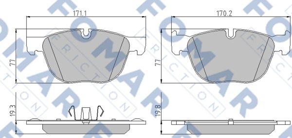 FOMAR Friction FO 861481 - Тормозные колодки, дисковые, комплект autospares.lv