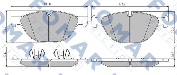 FOMAR Friction FO 861581 - Тормозные колодки, дисковые, комплект autospares.lv