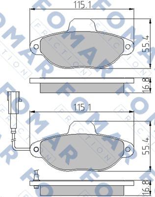 FOMAR Friction FO 861181 - Тормозные колодки, дисковые, комплект autospares.lv