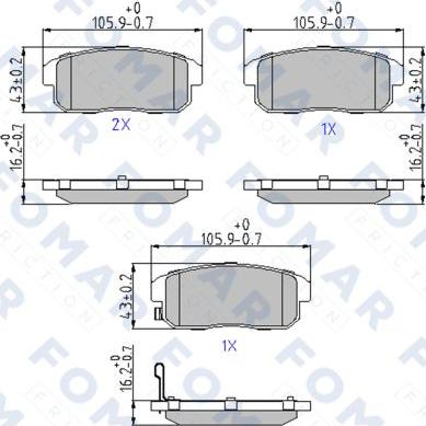 FOMAR Friction FO 868981 - Тормозные колодки, дисковые, комплект autospares.lv