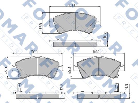 FOMAR Friction FO 862681 - Тормозные колодки, дисковые, комплект autospares.lv